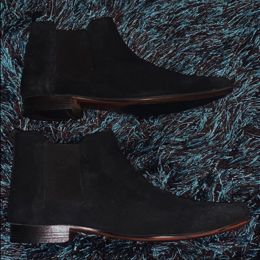 Black Suede Chelsea Boots